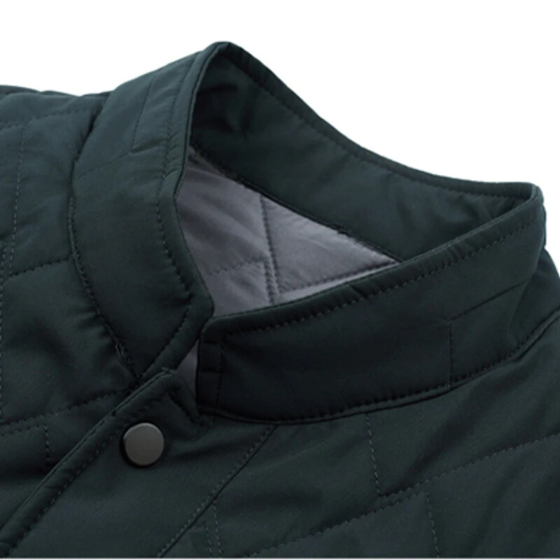 Minglu őszi téli férfi dzsekik állógallér egyszínű rombusz varrás alkalmi férfi kabátok egysoros férfi dzsekik 4XL