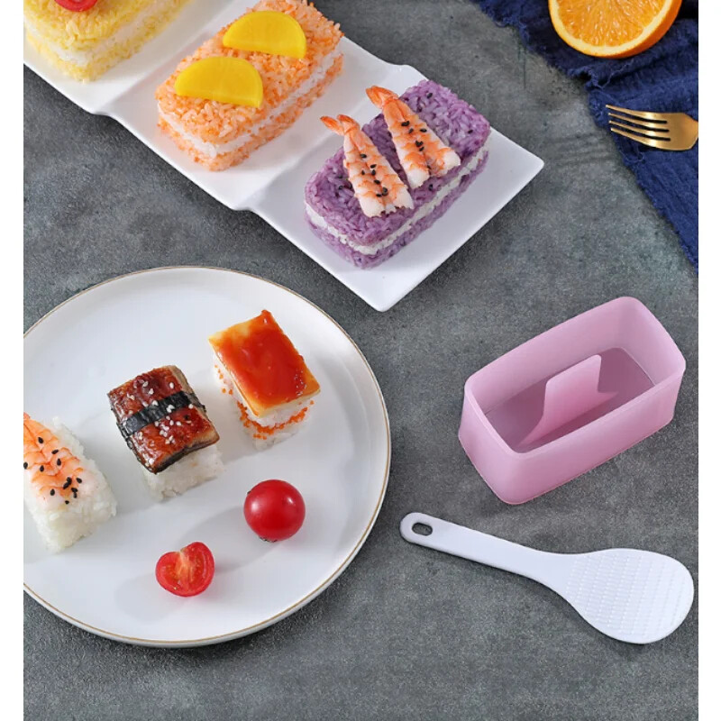 1vnt karo laivo sušių forma Onigiri forma stačiakampio formos suši virtuvės reikmenų rinkinys Bento formų virimo įrankiai ryžiai