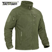 TACVASEN Ανδρικό μπουφάν Fleece Απαλό ζεστό αντιανεμικό παλτό με πλήρες φερμουάρ Πολλαπλές τσέπες με φερμουάρ Πεζοπορία Εργασία σε εξωτερικούς χώρους Αντιανεμικό
