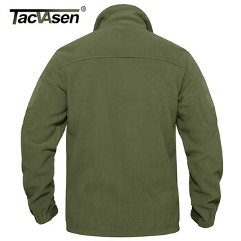 TACVASEN Ανδρικό μπουφάν Fleece Απαλό ζεστό αντιανεμικό παλτό με πλήρες φερμουάρ Πολλαπλές τσέπες με φερμουάρ Πεζοπορία Εργασία σε εξωτερικούς χώρους Αντιανεμικό