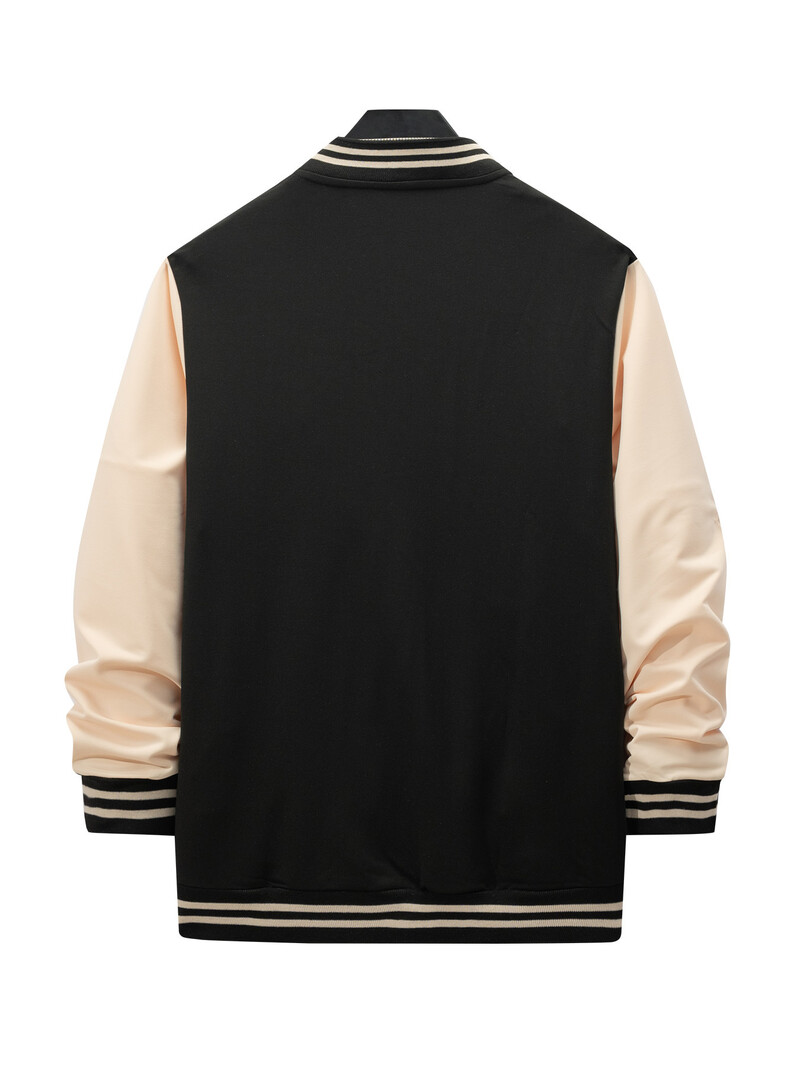 Vīriešu rudens un ziemas statīvs apkakles jaka modes tendence kapuci gadījuma vīriešu brīva jauniešu krāsa pieskaņota jaka beisbola jaka