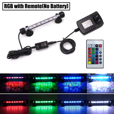 12V RGB akvārija gaisma ar tālvadības ūdensnecaurlaidīgu zemūdens niršanas lampu zivju tvertnes gaismai augu būtiskai lietošanai amfībijā ES ASV Apvienotā Karaliste