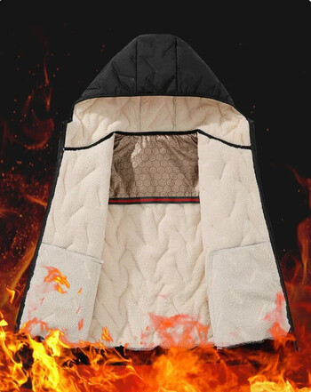 Ανδρικό χειμωνιάτικο μπουφάν 2024 Νέο Lamb\'s Fleece Thickened Warmth Outdoor Adventure Βαμβακερά ρούχα από γραφένιο Ανδρικό παλτό με κουκούλα