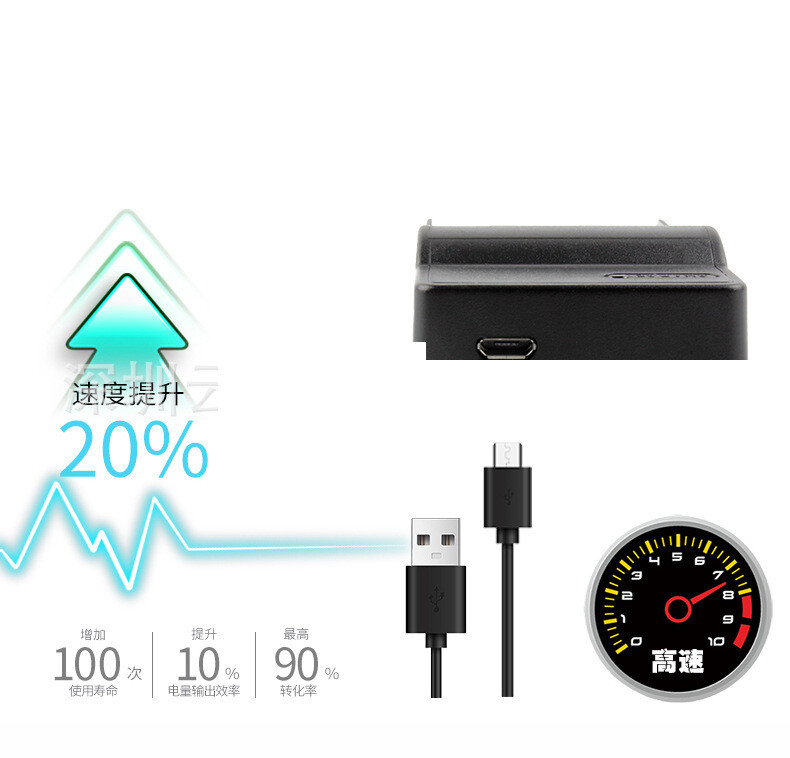 Piemērots Sony NP-FV50 FV70 FV100 FH50 FH70 FP50 akumulatora USB ceļojumu lādētājam