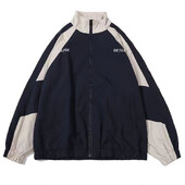 Hip Hop Varsity Ανδρικό μπουφάν High Street Patchwork Χρώμα Μαύρο Ανεμοδαρμένο παλτό Γυναικεία Ανοιξιάτικα φθινοπωρινά λεπτά κολεγιακά μπουφάν