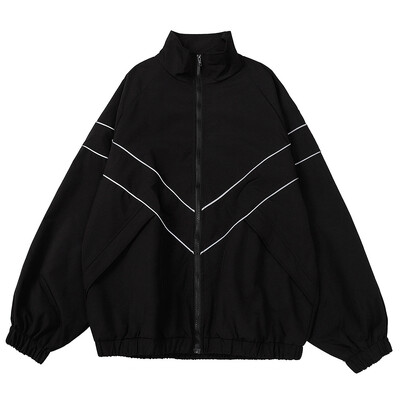 Hip Hop Varsity Ανδρικό μπουφάν High Street Patchwork Χρώμα Μαύρο Ανεμοδαρμένο παλτό Γυναικεία Ανοιξιάτικα φθινοπωρινά λεπτά κολεγιακά μπουφάν