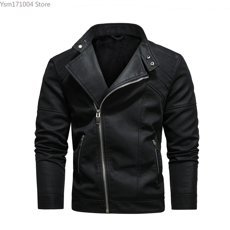 Ανδρικό τζάκετ PU Νέο ανοιξιάτικο και φθινόπωρο Ανδρική μοτοσικλέτα αναψυχής ραμμένο πέτο Ποδήλατο Ζεστή μάλλινη επένδυση Ανδρικό παλτό Μπουφάν Ευρωπαϊκού μεγέθους