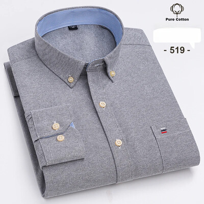 7XL méret feletti 100%Cotton Oxford hosszú ujjú ingek férfiaknak vékony szabású formális sima ing irodai fehér ruhák elegáns üzleti felsők