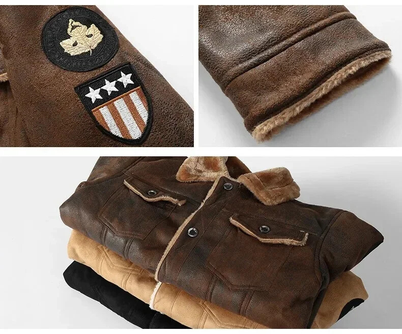 Talvine meeste nahktagi Kvaliteetne meeste villane paks soe mantel noorte mood vabaaja seemisnahk jakk Meeste rõivad