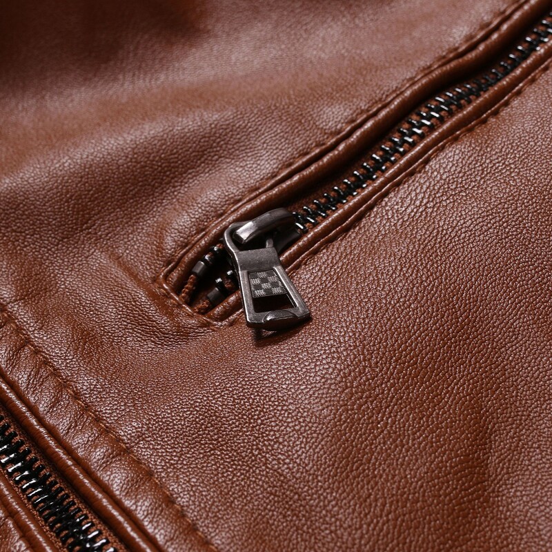 Ανδρικά εξωτερικά ρούχα για άντρες φθινόπωρο ολοκαίνουργιο Causal Vintage Δερμάτινο παλτό Motor Biker Pocket PU Δερμάτινο τζάκετ Ανδρικό