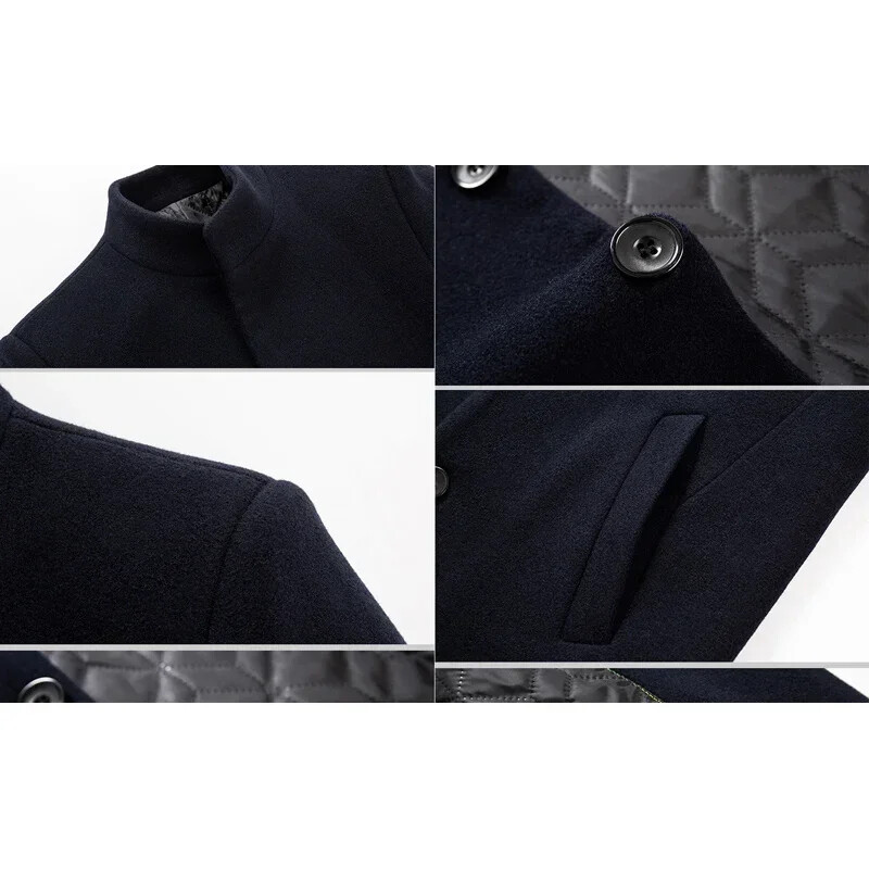 TFETTERS márka kabát koreai divat, üzleti alkalmi, állógallér, hosszú férfi dzsekik, 2024 őszi széldzseki téli kabátok