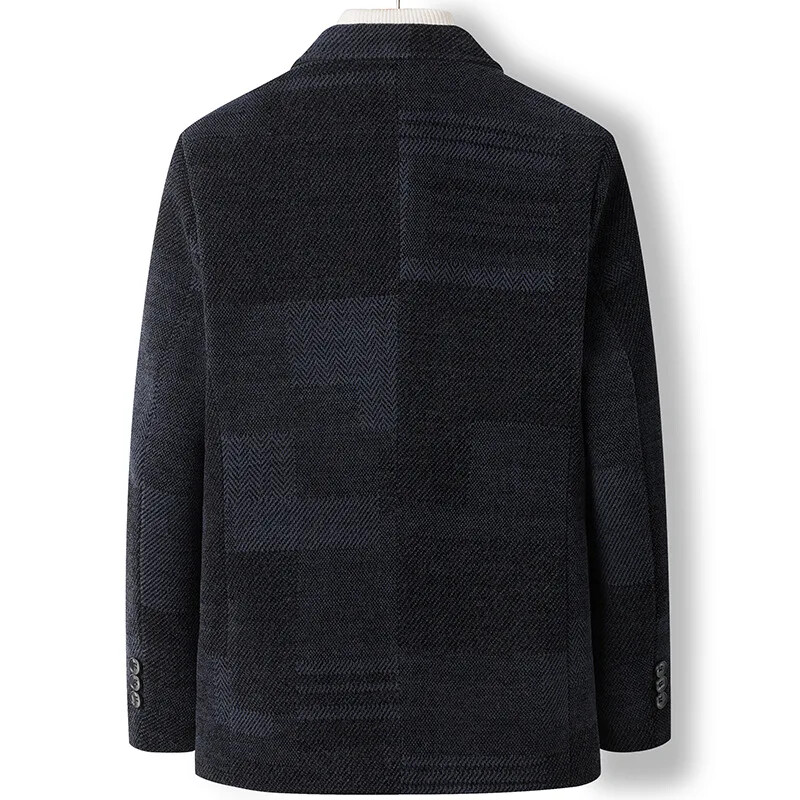 TFETTERS Zīmols Fashion Blazers Vīriešu 2024. gada rudens un ziemas šenila rūtaini uzvalki Vīriešu žakete, biznesa ikdienas vīriešu žakete