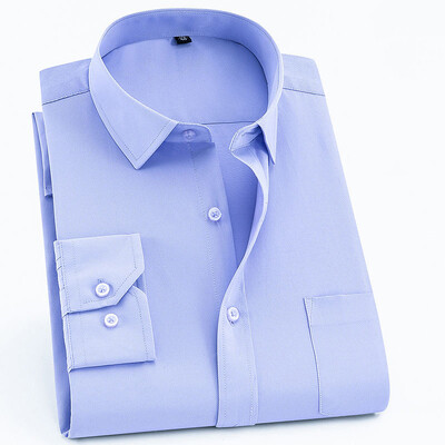 Divatos ing férfi hosszú ujjú tavaszi őszi alkalmi ing puha karcsú szabású Stílusos márka férfi tömör fehér Khaki kék okos férfi