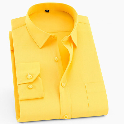 Divatos ing férfi hosszú ujjú tavaszi őszi alkalmi ing puha karcsú szabású Stílusos márka férfi tömör fehér Khaki kék okos férfi