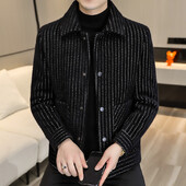 2022 Φθινοπωρινό χειμωνιάτικο ριγέ ανδρικό μπουφάν Casual Business μαλλί Συνδυασμοί καμπαρντίνες Fashion Social Πανωφόρι Slim Windbreaker