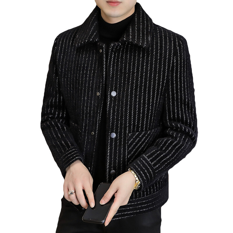 2022 Φθινοπωρινό χειμωνιάτικο ριγέ ανδρικό μπουφάν Casual Business μαλλί Συνδυασμοί καμπαρντίνες Fashion Social Πανωφόρι Slim Windbreaker