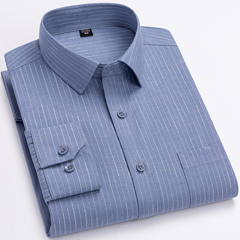 Ανδρικά πουκάμισα υψηλής ποιότητας Ανοιξιάτικα φθινοπωρινά μακρυμάνικα Ανδρικά ρούχα με ρίγες που δεν σιδερώνουν, Μεγάλο μέγεθος 5XL 6XL 7XL