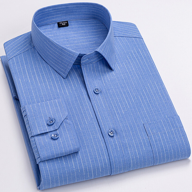 Ανδρικά πουκάμισα υψηλής ποιότητας Ανοιξιάτικα φθινοπωρινά μακρυμάνικα Ανδρικά ρούχα με ρίγες που δεν σιδερώνουν, Μεγάλο μέγεθος 5XL 6XL 7XL