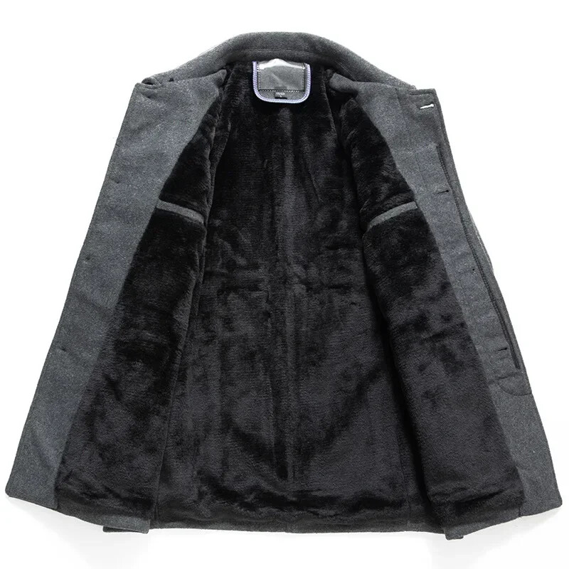 Új téli férfi gyapjúkeverékek kasmír kabátok Férfi polár meleg téli kabátok Kiváló minőségű férfi üzleti alkalmi gyapjúkeverékek 4XL