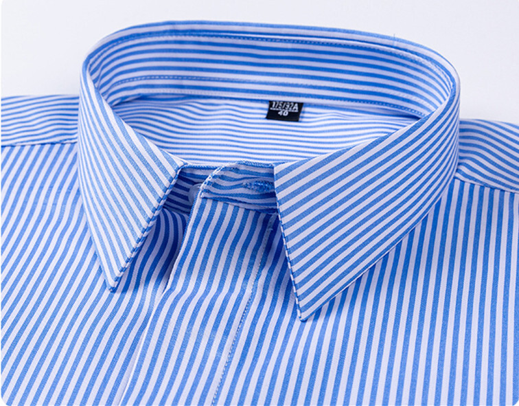 Modal Micro Elasticity Puha Férfi Ingek Hosszú ujjú Slim Fit 7XL ránctalanító üzleti csíkos ing Rejtett gombos klasszikus stílus