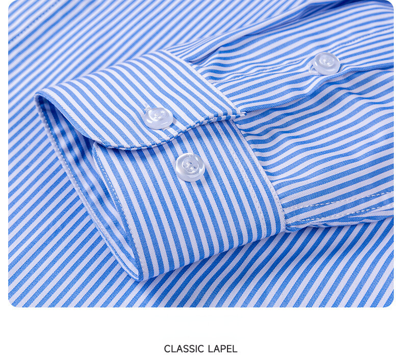 Modal Micro Elasticity Puha Férfi Ingek Hosszú ujjú Slim Fit 7XL ránctalanító üzleti csíkos ing Rejtett gombos klasszikus stílus