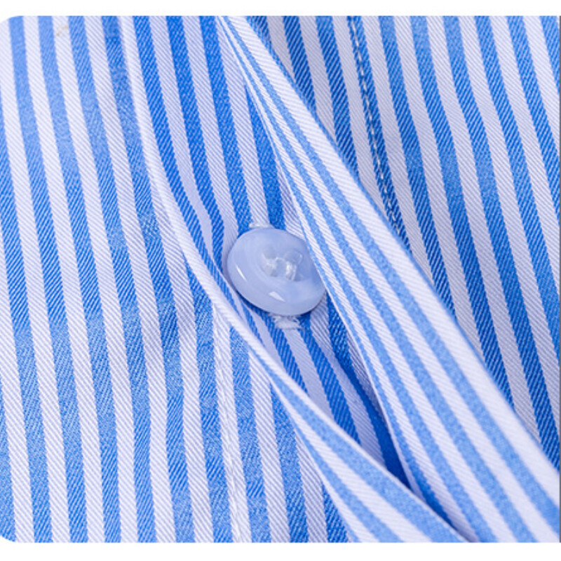 Modal Micro Elasticity Puha Férfi Ingek Hosszú ujjú Slim Fit 7XL ránctalanító üzleti csíkos ing Rejtett gombos klasszikus stílus