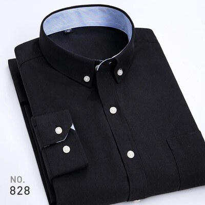 Ανδρικό πουκάμισο Oxford μακρυμάνικο ριγέ καρό βαμβακερό επαγγελματικό casual ανδρικό κοινωνικό φόρεμα πουκάμισο φανελένιο μακρυμάνικο επάνω για άνδρες