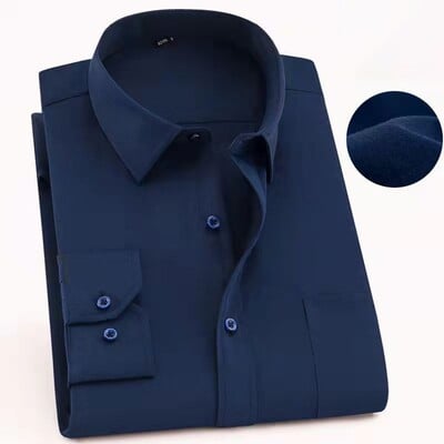 Rochie clasică pentru bărbați Cămașă cu mâneci lungi Alb Albastru Negru Gri Roșu Solid Chemise Homme Cămăși casual de afaceri pentru bărbați Plus Marime Mari