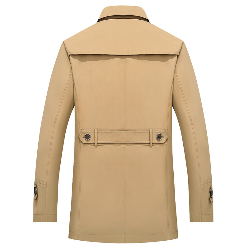 Új, robbanékony egyéniség divatos egyszínű minta lezser, középhosszú stílusú, kabát kabát hajtóka Jóképű férfi ruházat