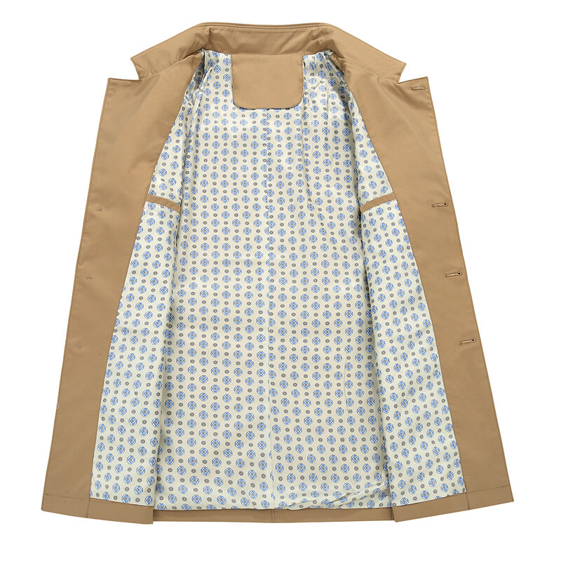 Új, robbanékony egyéniség divatos egyszínű minta lezser, középhosszú stílusú, kabát kabát hajtóka Jóképű férfi ruházat