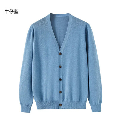 Φθινοπωρινό Χειμερινό Ανδρικό Πλεκτό Πουλόβερ v-Neck Ζακέτα Casual Slim Fit Πλεκτά Ανδρικά Βαμβακερά Ζακέτα Πουλόβερ Χώμα Παλτό Ανδρικά ρούχα