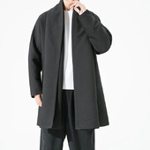 Vintage ανδρικές χειμερινές casual καμπαρντίνες Ανδρικές κινέζικες μακριές ζακέτες Streetwear Ανεμοσακάκια Ανδρικά χοντρά ζεστά ρούχα