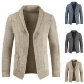 Ανδρικά πουλόβερ φθινοπώρου και χειμώνα Τοπ μακρυμάνικο τουρνουά Μονόχρωμο Ζακέτα πουλόβερ Ζεστό απαλό παλτό καρό ανδρική καμπαρντίνα