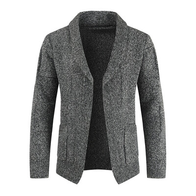 Ανδρικά πουλόβερ φθινοπώρου και χειμώνα Τοπ μακρυμάνικο τουρνουά Μονόχρωμο Ζακέτα πουλόβερ Ζεστό απαλό παλτό καρό ανδρική καμπαρντίνα