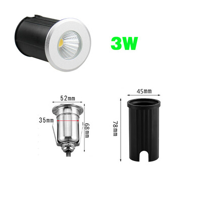 Vízálló Led Light Kerti Földalatti 1W 3W 5W 10W IP67 Kültéri Földbe ásott Kerti Út Helyszín süllyesztett beltéri világítás