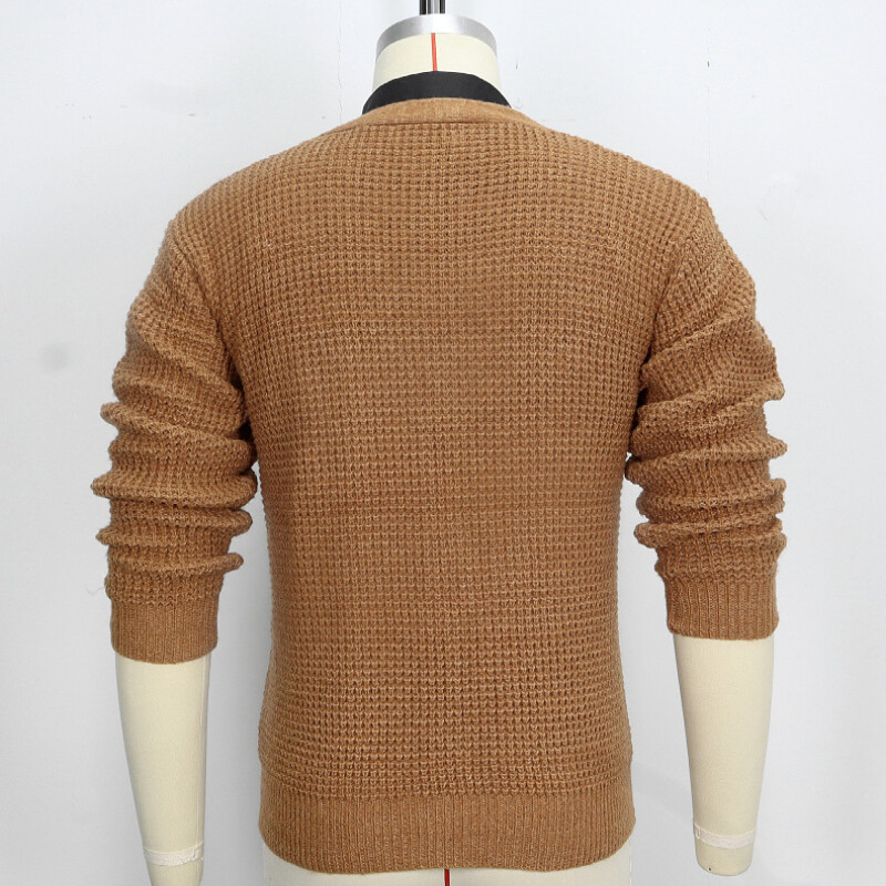 Ανδρικό παλτό βρετανικό πολυτελές πουλόβερ με λαιμόκοψη Πλεκτό ζακέτα φθινοπωρινό χειμώνα χοντρό ζεστό ζακέτα πουλόβερ Ανδρικό μάλλινο μπουφάν