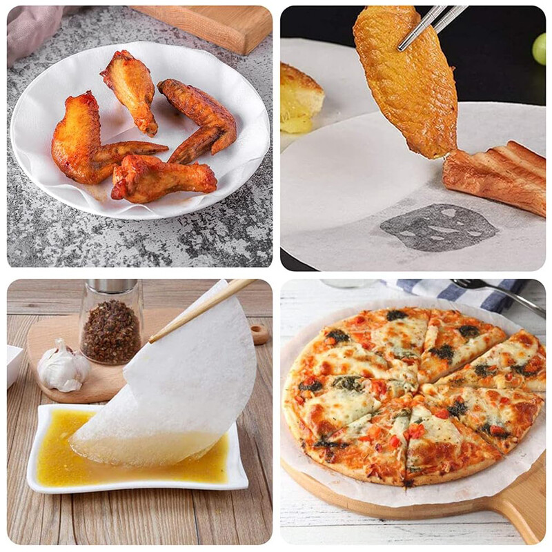 90/12 vnt Maisto klasės vienkartinis aliejų sugeriantis popierius virtuvės prietaisų sriuba Aliejaus filtravimo popierius kepimui kepti keptas aliejus sugerianti plėvelė