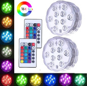 10 LED RGB iegremdējamās LED gaismas zemūdens nakts gaisma āra peldbaseina gaisma tējas gaismas vāze dīķa ballītes kāzu dekors