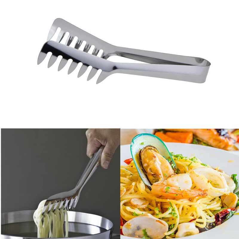 Makaronų serviravimo žnyplės Maisto žnyplės nerūdijančio plieno spagečių žnyplės spagečių kepimui Namų virtuvės gaminimo įrankiai