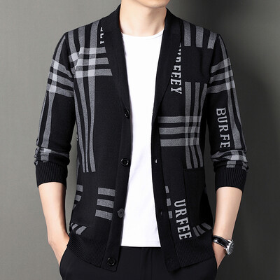 Cardigan tricotat pentru bărbați de înaltă calitate, fără nasturi, ocazional, costume confortabile și versatile, haine pentru bărbați, haine, jachetă