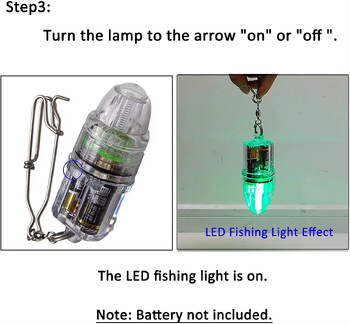 Λαμπτήρας LED Fishing Lures Τεχνητό Δόλωμα Ελαφρύ Βαθιά Πτώση Υποβρύχιο Αδιάβροχο σχήμα σφαίρας Αξεσουάρ νυχτερινού ψαρέματος που τρεμοπαίζουν