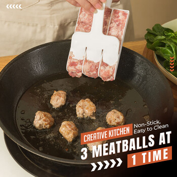 Creative Kitchen Triple Meatball Maker Χρήσιμο Μηχάνημα Κεφτεδοποιίας Σετ μπάλες ψαριών DIY Εργαλεία μαγειρικής για το σπίτι Αξεσουάρ κουζίνας