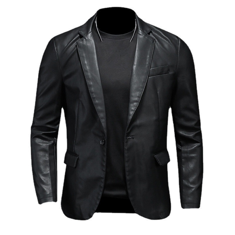 Jachete din piele pentru bărbați noi, slim fit, PU, ocazional, pentru motociclete, guler răsturnat, negru, motociclist, piele, piele de căprioară, îmbrăcăminte exterioară pentru bărbați 5XL