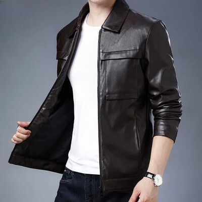 Buli férfi öltöny dzsekik fekete bőr férfi blézerkabát Klasszikus elegáns koreai stílusú kiváló minőségű divat 2024 tavaszi ruhák