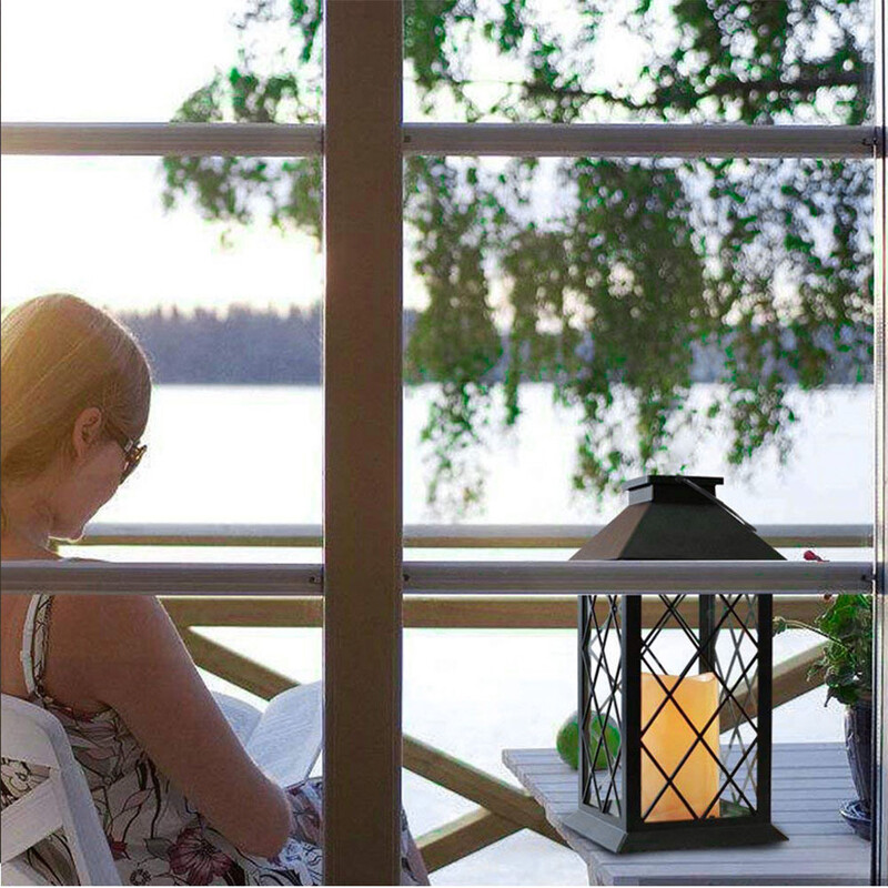 „Retro Palace“ žibinto pakabinama žvakių lempa Nešiojama lauko stovyklavimo naktinė lempa kiemo sodo dekoravimui LED atmosferos šviesa