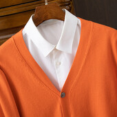 Kasmír pulóver Férfi ruházat V-nyakú kardigán kötött tavaszi őszi bő felsők Csúcsminőségű dzsörzsi Hombre Pull Homme gyapjúkabát