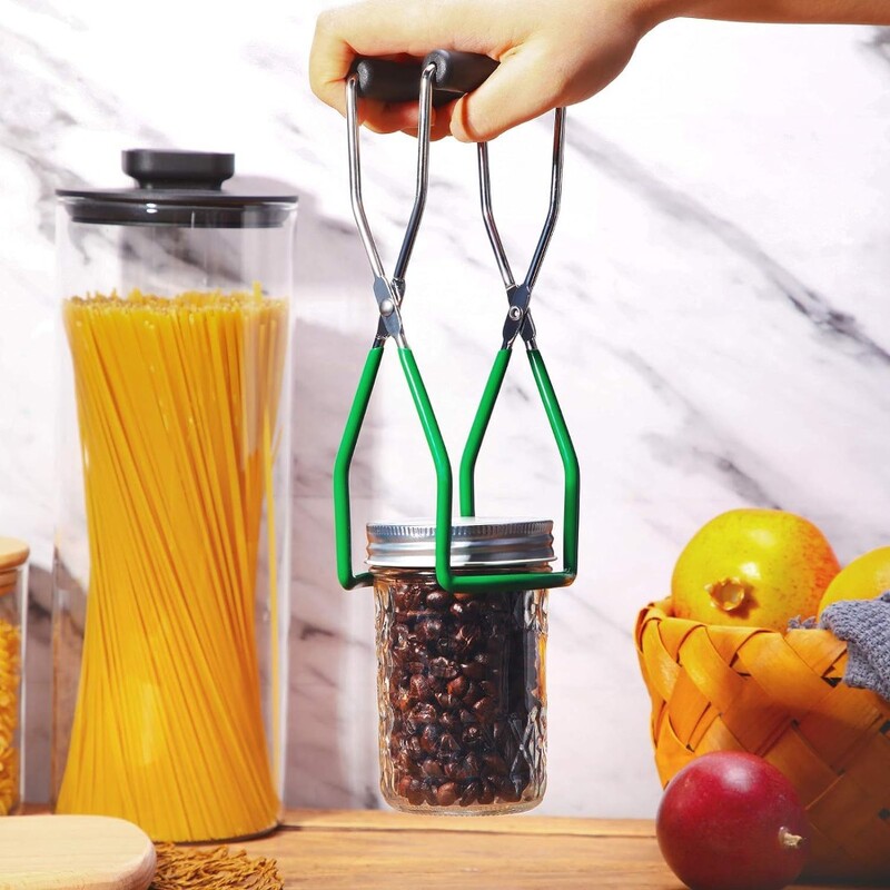 Nerūsējošā tērauda konservu burku pacēlājs virtuves rīks ar satvērēja rokturi, kas ir pretsaspraudējs, karstumizturīgs stikla pacēlājs