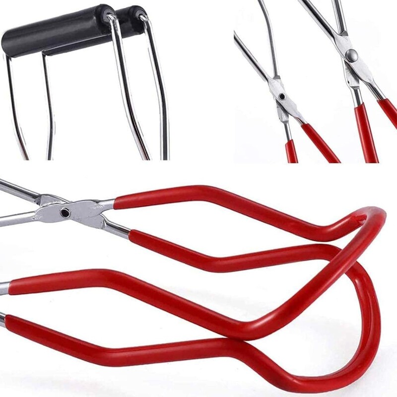 Nerūsējošā tērauda konservu burku pacēlājs virtuves rīks ar satvērēja rokturi, kas ir pretsaspraudējs, karstumizturīgs stikla pacēlājs