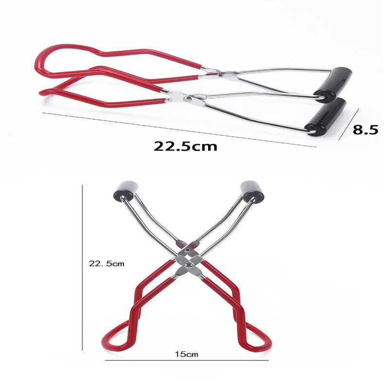 Nerūsējošā tērauda konservu burku pacēlājs virtuves rīks ar satvērēja rokturi, kas ir pretsaspraudējs, karstumizturīgs stikla pacēlājs