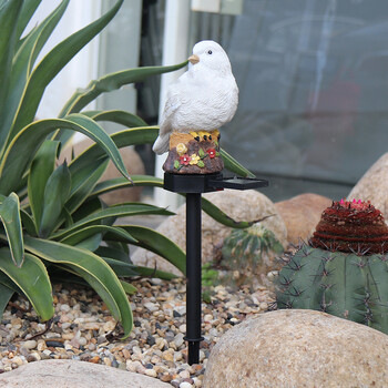 Solar Garden Light Outdoor Resin Bird Solar Garden Stake Light Ηλιακό φως LED για Αίθριο κήπου Διακόσμηση γκαζόν αυλής